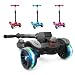 6KU Kids Kick Scooter with Adjustable Height, Lean to Steer, Flashing Wheels for Children 3-8 Years Old Black