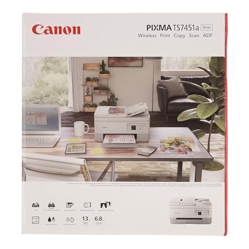 Canon PIXMA TS7451a A4 Double-Sided Printer with Document Charger, WiFi with Screen, Multifunction (Scan Copy Printer) for PC Mac and Smartphone for Home and Office, White - Image 4