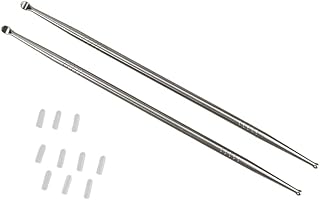 Airgoesin 2pcs Longer 7" Tonsil Stone Remover Pick Tonsillolith Premium Tool Stainless Steel Oral Cleaner to Get Rid of Bad Breath with 10 Silicone Caps