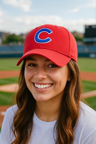 Gorra roja con logo bordado de Chicago Cubs miniatura 4