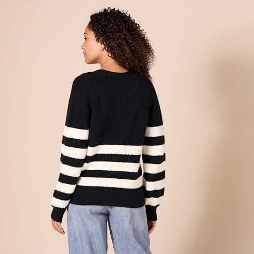 Image of Amazon Essentials Women's Soft Touch Ribbed Blouson V-Neck Cardigan Sweater
