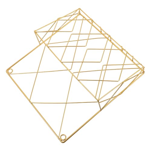 Genérico Estante Colgante Metálico para Pared, Revistero de Hierro Dorado Multifuncional para Almacenamiento en Sala, Oficina y Baño, Soporte para Periódicos y Libros