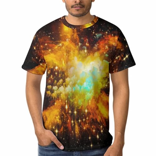 Tee shirt manches courtes homme col rond coton respirant Univers Nébulaire