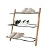 ZYXE-Zapateros Estantes de zapatos de madera maciza de 3 niveles Escalera de pie Pasillos de pie en el piso Pasillo de pie de almacenamiento de almacenamiento de zapatos escalonados - L60 × W15.6 × H6