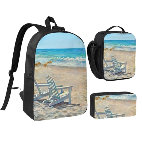 Sac à dos imprimé scène de plage et ses accessoires assortis