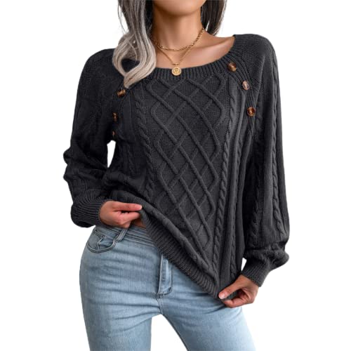 Image of JUNBOON Women's Casual Leopard Print Knitted Pullover Sweaters Long Sleeve Crew Neck Jumper Tops