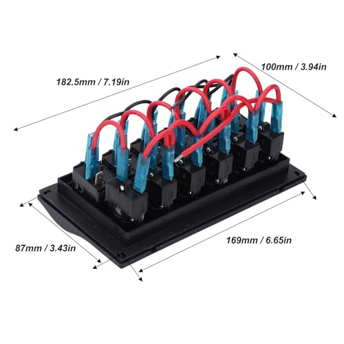 Panneau de commutation à bascule 6 gangs étanche IP68 12V 24V