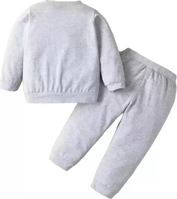 Ameeha Kids Winter Wear Casual Clothing Set for Baby Boy Girl (9 Months-12 Months, Grey-Bear) 1