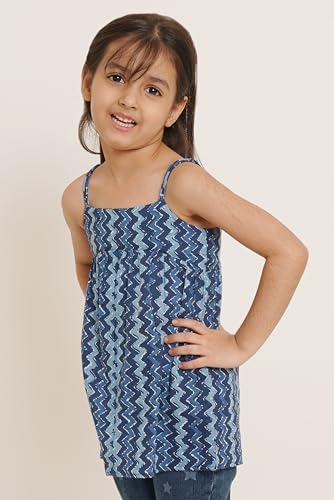 Image of COTLAND Fashions Jaipuri Cotton Printed Girl Strappy Top