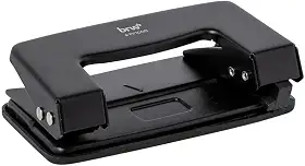 Brw Perfurador de Papel Metal 2 Furos até 10 Folhas 10,4cm Preto