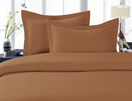 Elegant Comfort 1500 Thread Count Egyptian Quality Super Soft Wrinkle Free 3-Piece Duvet Cover Set, King/California King - Mocha Chocolate