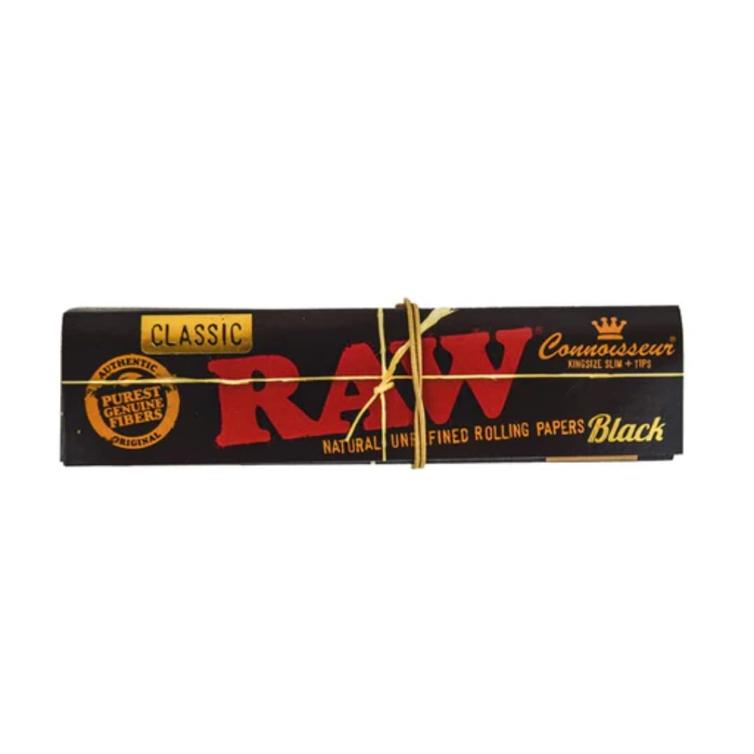 Raw Black Rolling paper with Roach pad- 1 Pack- Original Raw Rolling Paper with Filter Tips/combo paper with roach