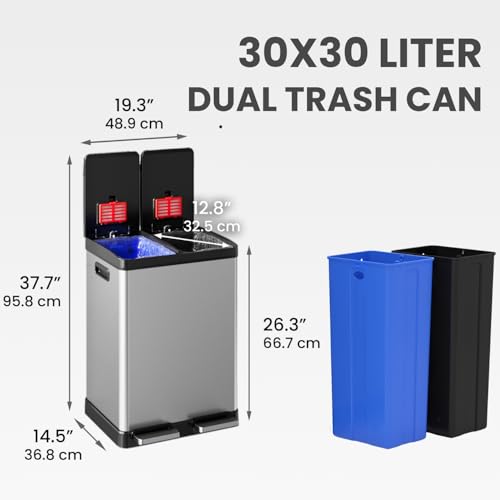 Recopilación de Cubos de reciclaje para el hogar los 5 mejores. 9 Cubos de reciclaje para el hogar marca iTouchless (3)