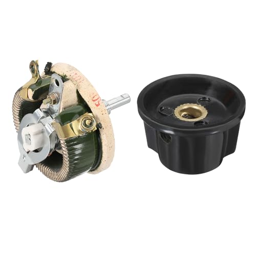 YOKIVE 50W 10 Ohm Rheostat, Ceramic Rheostat Adjustable Resistor High Power Wirewound Potentiometer Variable Resistor with Variable Control Knob Cover