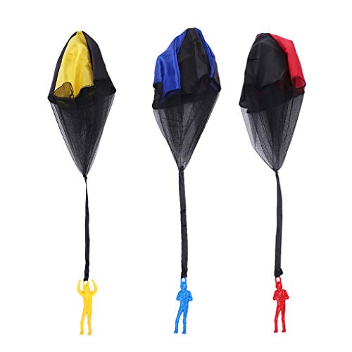 3x Mini Pára-quedas Mão Lance Pára-quedas Pára-quedas