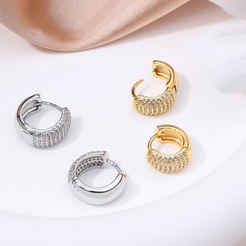 LOMISS BRINCO ARGOLA FOLHEADO A OURO 18K ZIRCÔNIA CRAVEJADA (Dourado, MÉDIO)