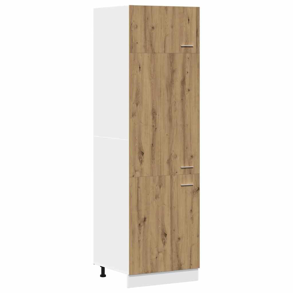 Willood Mueble frigorífico Madera ingeniería Roble Artisan 60x57x207 cm