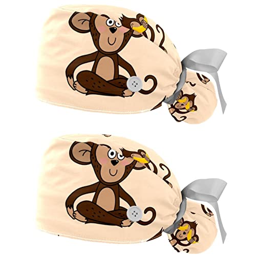 Casquettes de travail respirantes et chapeaux bouffants à motif animal mignon
