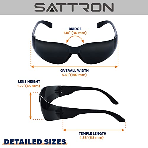 Sattron 3 Pack Of Tinted Safety Glasses, Scratch & Impact Resistant Protective Eyewear thumb #6