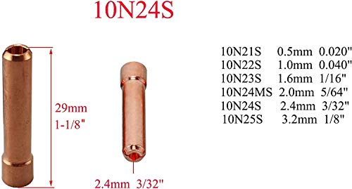 Image of RIVERWELD TIG Stubby Gas Lens Collet Bodies 17GL332 10N24S 3 /32'' 20pcs | Assorted size kit for QQ300 PTA DB SR WP 17 18 26 TIG Welding Torch