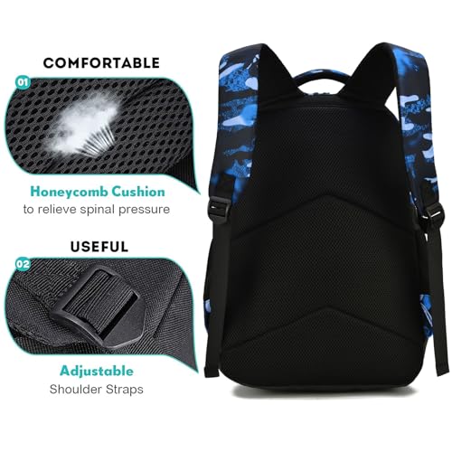 School Backpack for Boys, Waterproof Laptop Backpack with USB Charging Port, Anime Cartoon Luminous Backpack Lightweight Kids Bookbag for Teen Boys4