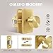 Felibat Privacy Gold Door Knob Interior,Satin Brass Door Knobs with Lock,Modern Rectangle Door Handles