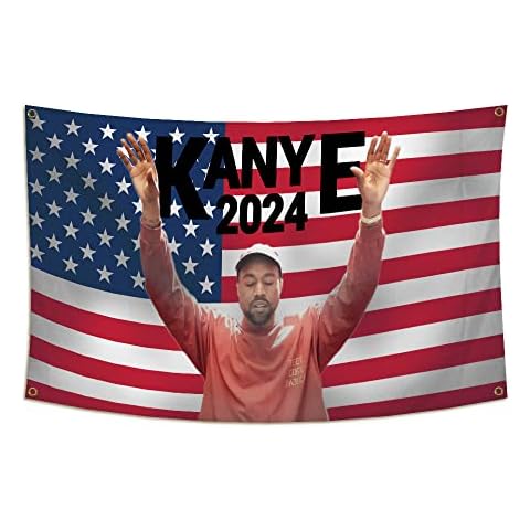 DESFLOPY Kanye 2024 America Flag Banner 3x5Ft Banner For College Dorm Room Man Cave Frat Wall Outdoor Dec, Multi Cover
