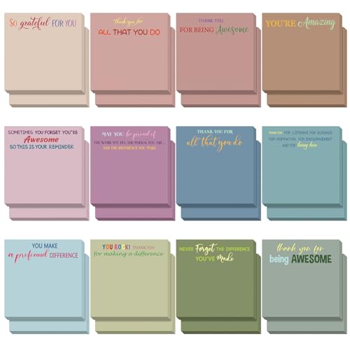 Cadeau pour enseignant blocs de notes autocollantes Yinder pour remerciement de fin d'année
