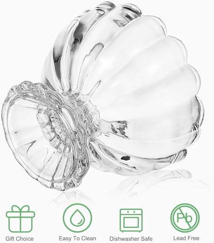 Image of Glassbunny Crystal Dessert Bowls Set Clear Glass, Elegant Glass, Lotus Ice Cream Bowl, Salad Dessert Serving Bowls, Tableware Set, 120 ml, Pack of 6