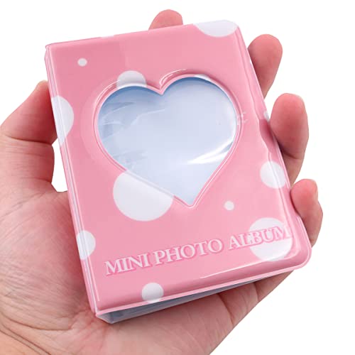 WANGCL Pocket Mini Photo Album 7.6 Cm Slip-In Album For 3 Inch Sweet Photo Book Photo Paper Photo Card Binder - Pink Circle - Image 3