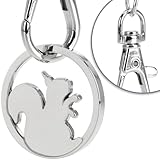 com-four® 5x Schlüsselanhänger aus Metall mit Karabinerhaken und Einkaufswagenchip, abnehmbarer Einkaufschip als Glücksbringer für den Schlüsselbund (05 Stück - Tiere)