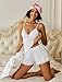 Avidlove Women's Pajama Sets Sexy Sleepwear Lace Trim Short PJ Set with Shorts Bridal Pajama Set White L