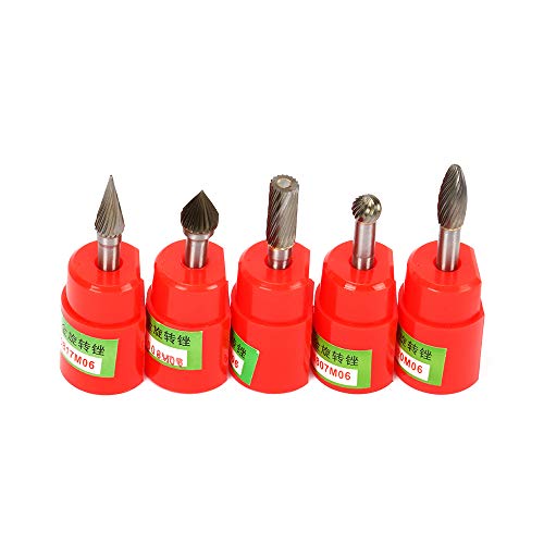 Set de 5 fresas de carburo sólido de acero tungsteno 1/4" miniatura 2