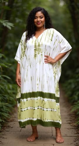 Image of Oussum Women Kaftan Plus Size Polyester Summer Lightweight Caftan Swimsuit Cover Ups Maxi African Mumu Lounge House Dress