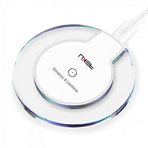 NXET QI Almohadilla de Carga para iPhone X, iPhone 8/8 Plus, Samsung Galaxy Note 8/Note 5, Galaxy S9+/S9/S8+/S8 Plus/S7 Edge/S6, Google Nexus 4/5/6 y Todos los Dispositivos Habilitados con Qi (blanco)