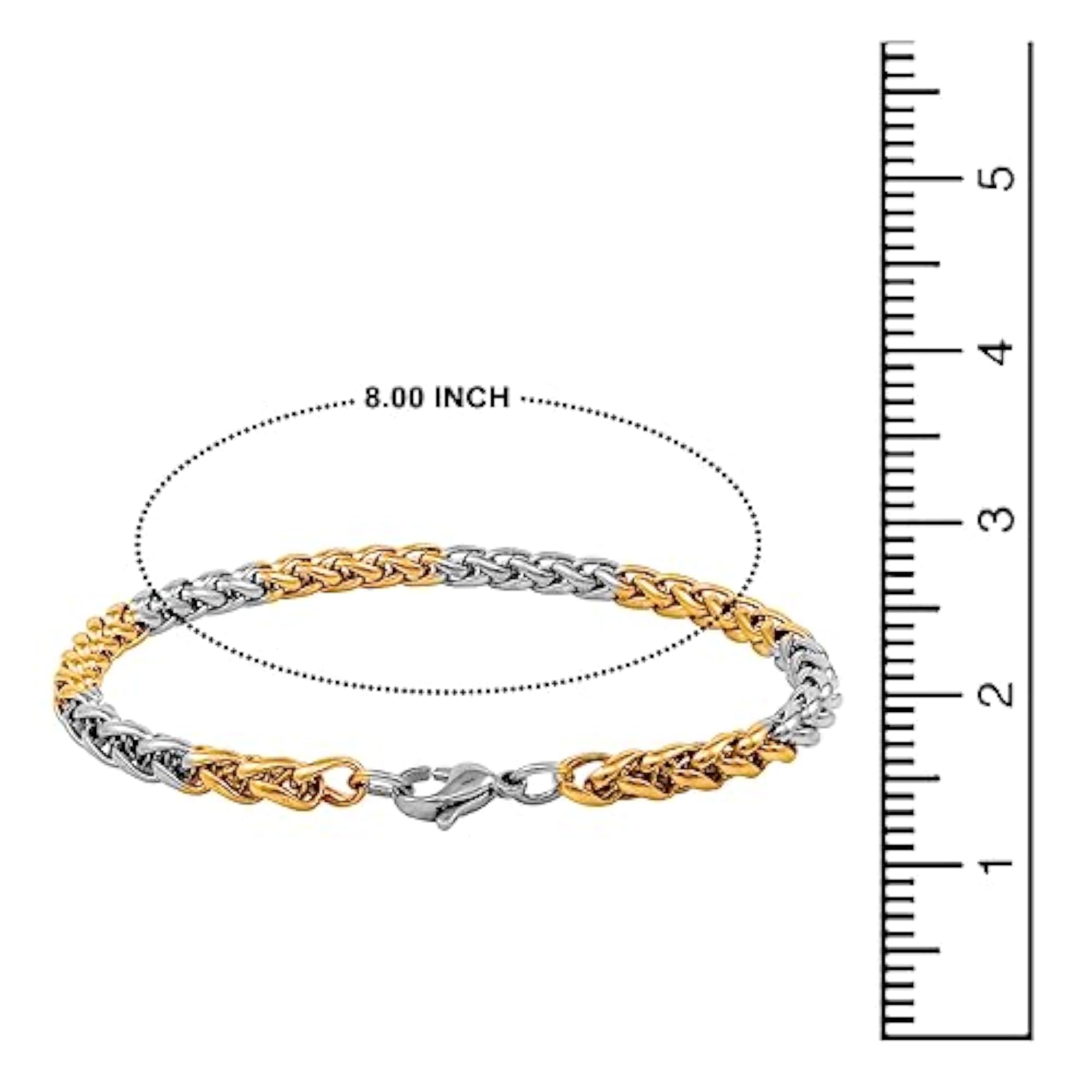 Stainless Steel Wrist Bracelet Combo (Gold Silver + Black)