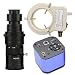 48MP HDMI USB 1080P Video Microscope Camera & 200X C-Mount Lens Whit 56-LED Adjustable Ring Light for Phone Tablet PC PCB