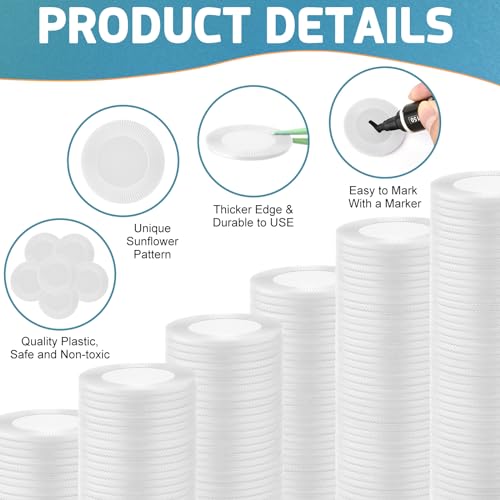 Coopay 600 Pieces Plastic Poker Chips Bingo Chip Bulk Learning Counters Disks Poker Card Game Counting Markers for Math Practice, Game Tokens and Teaching Rewards, 38 mm/ 1.5 Inches (White) by Coopay - Image 3
