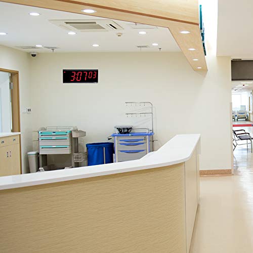 Pyramid Time Systems Extra Large Stand Alone Digital Clock, 4" Numeral Red Led Display, 6 Digit (Hour, Minutes, Seconds), 110V, 6' Cord, Stand-Alone, Made In Usa (Dig-6B) #TOP4