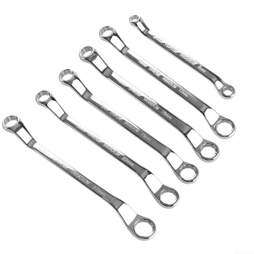 ZYWUOY Llaves de doble anillo en acero al cromo vanadio, diseñadas para mecánicos en espacios reducidos (13 x 16 mm)