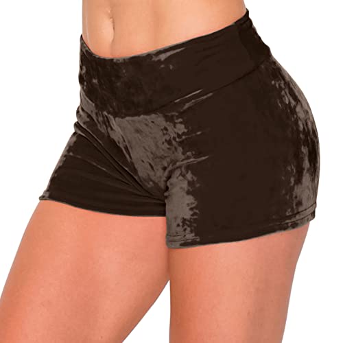Image of ALWAYS Velvet Shorts - High Waist Stretch Velour Mini Shorts for Dance, Yoga, Casual Wear