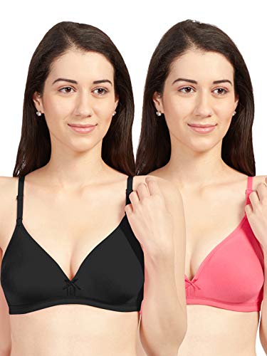 Image of SONARI Omania Womens Non-Padded Cotton Polyester Bras - Solid, Non-Wired, Medium Coverage, Hand Washable (Pack of 2)