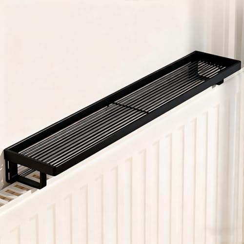 Étagère de radiateur flottante en métal noir 61 cm sans perçage