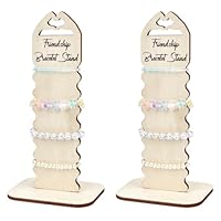 PH PandaHall 2 Sets Wooden Bracelet Holder 8 Slots Friendship Bracelets Display Stand Heart Hands Bangles Rack Vertical Tabletop Bangle Organizer for Jewellery Storage Showcase Selling Vendors