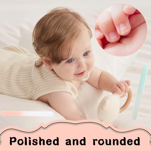 GNALIA 4 Limas De Uñas Para Bebé, Cristal, Colores Azul Y Rosa, Tamaño 9X1X0.3 Cm, Cuidado De Uñas Para Bebés Y Niños Pequeño - imagen 6