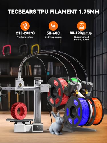 Image of TECBEARS TPU Filament 1.75mm, 95A, 4kg Bundle, Black