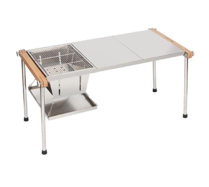 ラグレンigtテーブルbbqグリルウッドトップ付き