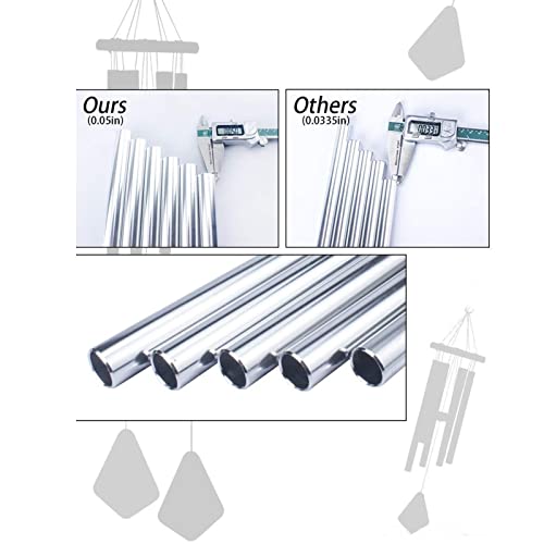Sinos de vento, sinos de vento de metal sinos de vento com 6 tubos sintonizados, sino elegante - art