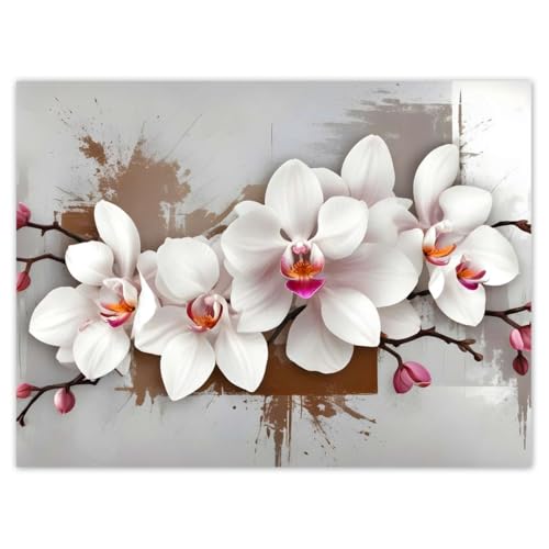 H10403Z_NS1A Stickers muraux Motif orchidée blanche 40 x 30 cm