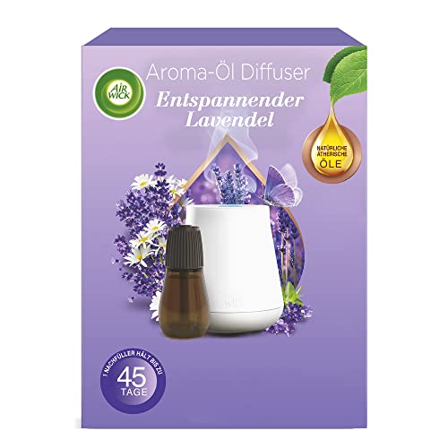 Air Wick Aroma-Öl Diffuser – Starter Set mit Diffuser und Duft-Flakon – Batteriebetrieben – Duft: Entspannender Lavendel – 1 x 20 ml ätherisches Öl + Diffuser